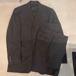 Canali men 100% pure wool suit size 36R jacket and pant dress elegant work suit